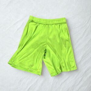 Athletic Works Boy's Large (10-12) Neon Green Mesh Athletic Shorts Elastic Waist